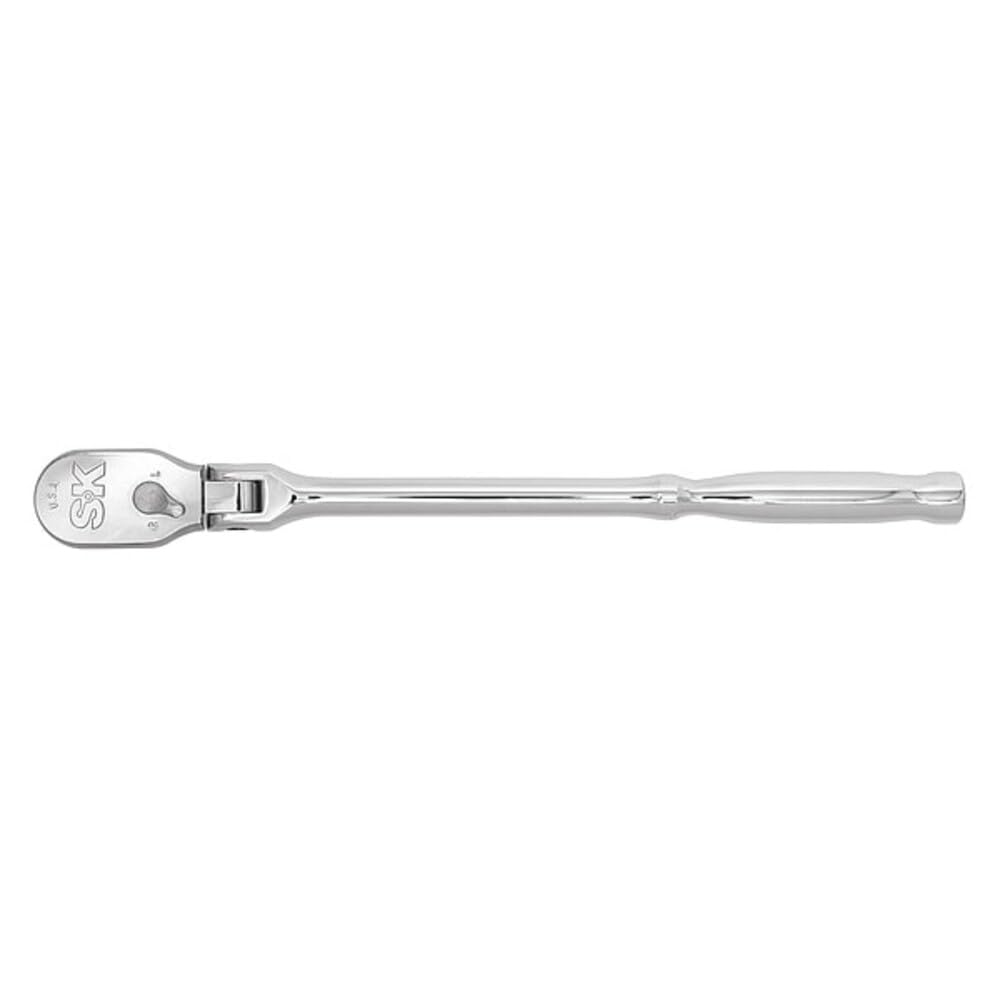 SK Tools USA 1/2" Drive, 15" Long, LP90 Chrome Flex Head Teardrop Ratchet | 80300