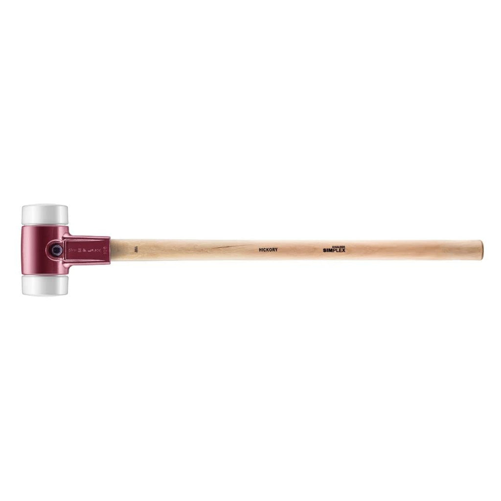 Halder Simplex Sledgehammer 80mm – Superplastic Inserts, Cast Iron Housing with Protection Sleeve, Varnished Hickory Handle, Non-Marring Heavy-Duty Sledge – 3007.081