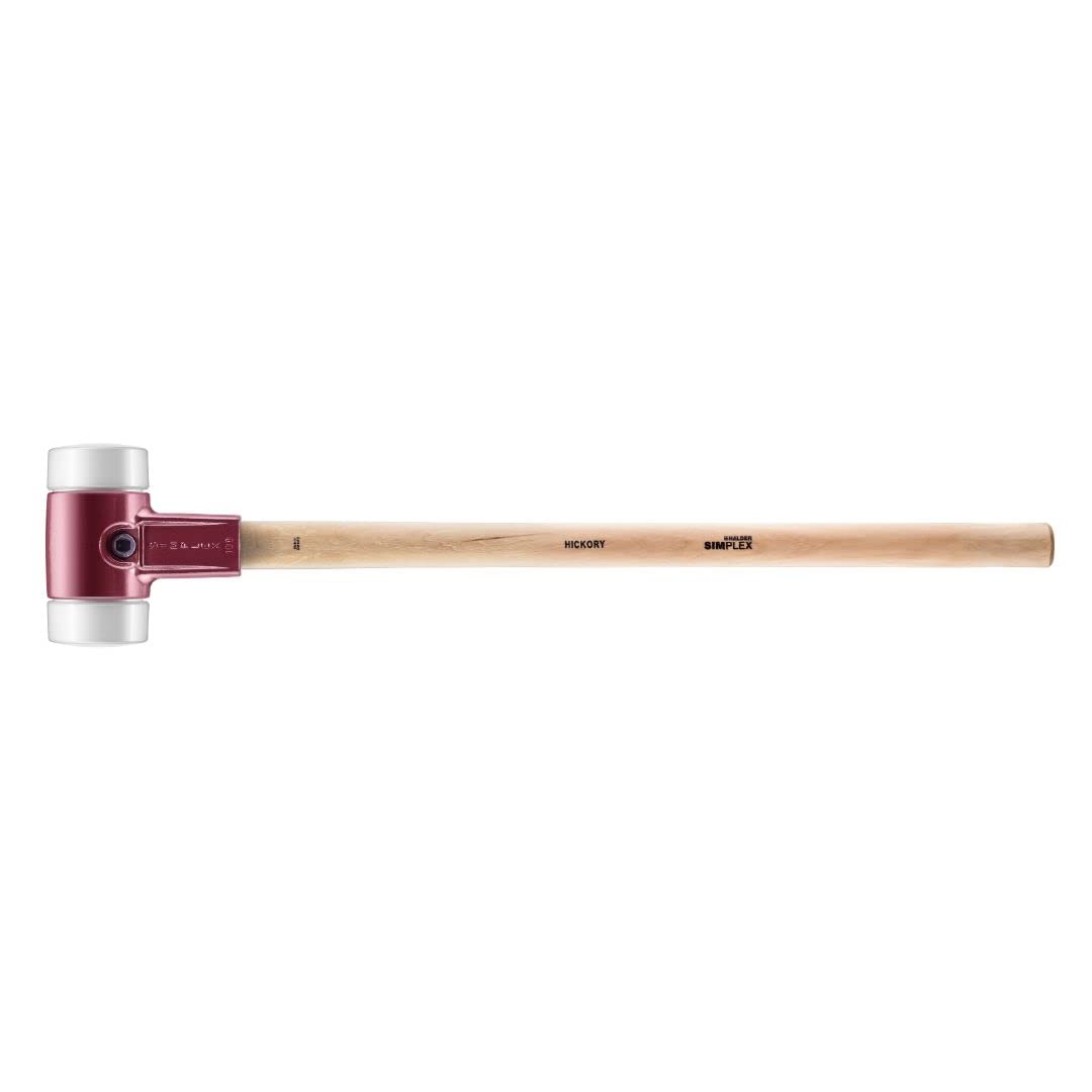Halder Simplex Sledgehammer 80mm – Superplastic Inserts, Cast Iron Housing with Protection Sleeve, Varnished Hickory Handle, Non-Marring Heavy-Duty Sledge – 3007.081