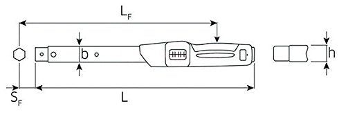 Stahlwille 50181102 Torque Wrench w/Mount for Insert Tools, Click-type w/Dual Stop Signal, Fast & Accurate Setting, Easy-to-read Double Scale, and Ergonomic Handle, 9x12 mm Mount Size, 4-20 N.m