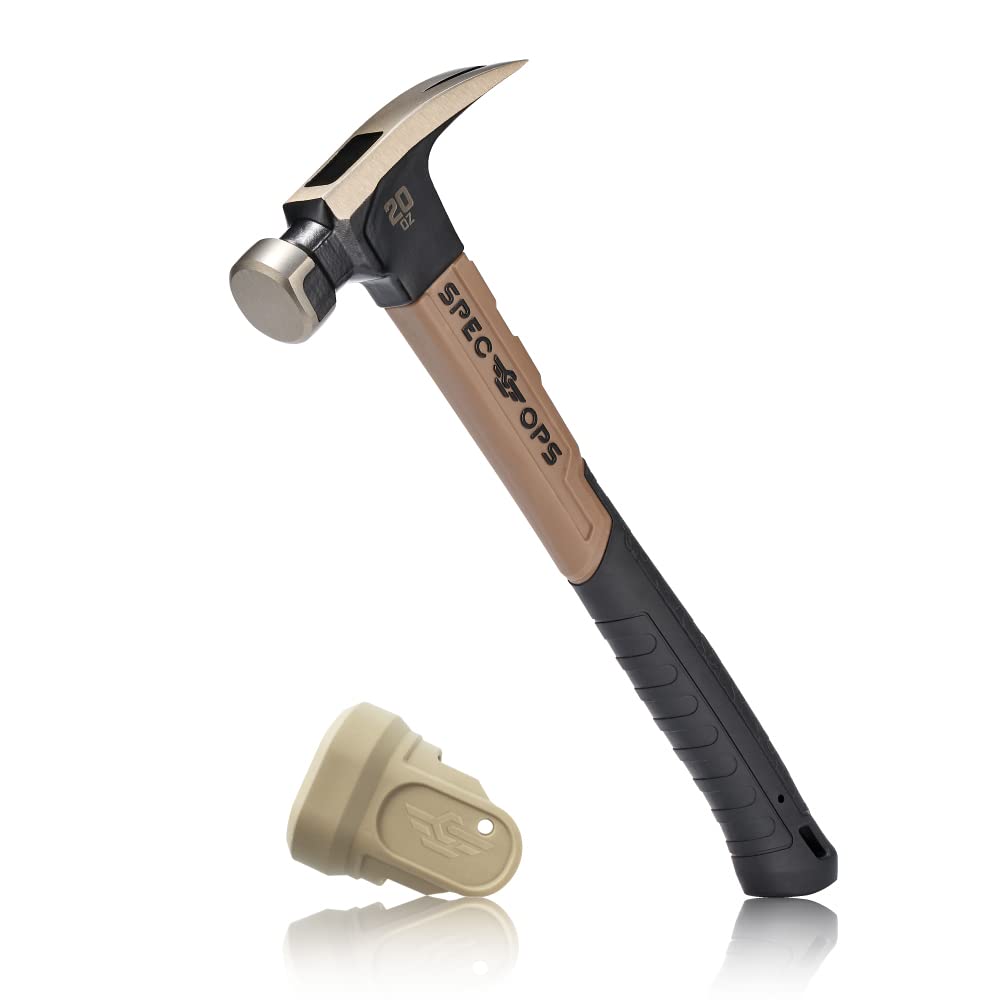Spec Ops Tools, Fiberglass Hammer, 16 Inch, Soft Mallet Cap, Shock-Absorbing Grip, 3% Donated to Veterans, 20 Oz (Pack of 12)