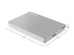 Toshiba Canvio Flex 2TB Portable External Hard Drive USB-C USB 3.0, Silver for PC, Mac, & Tablet - HDTX120XSCAA