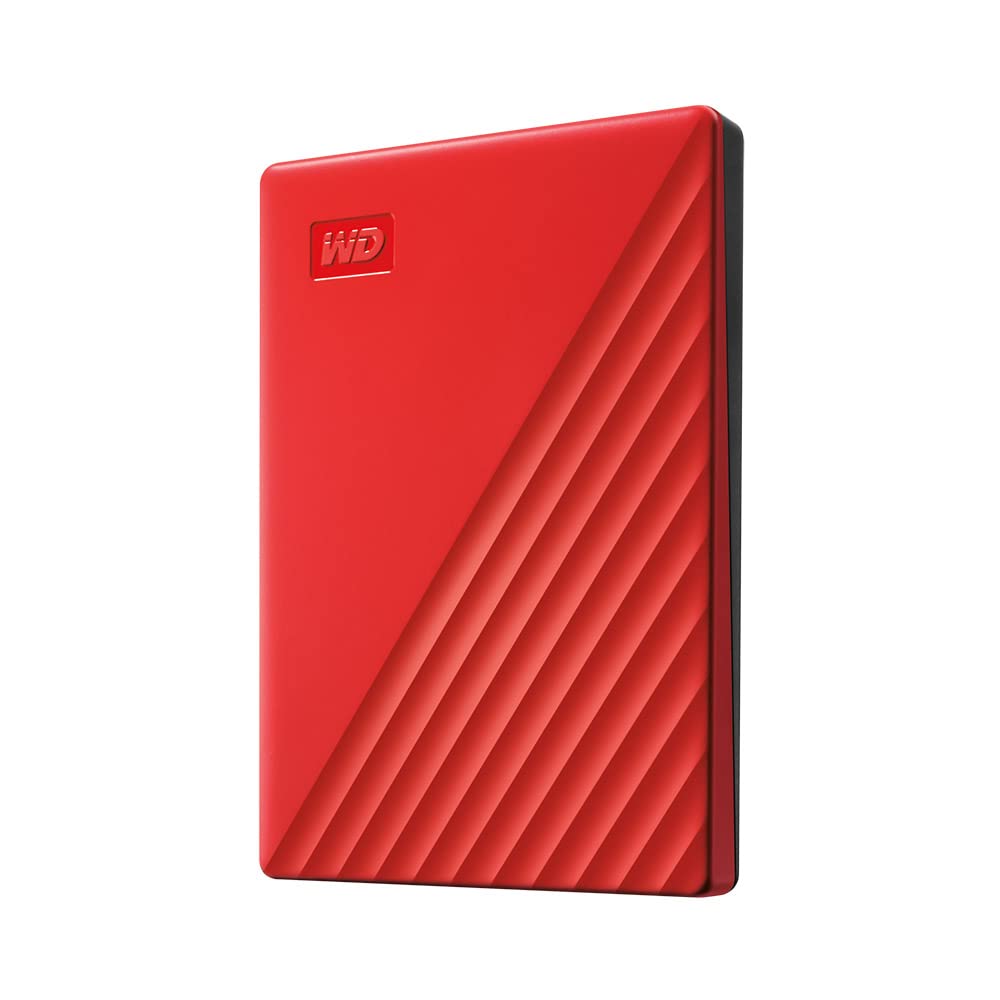 WD 1TB My Passport, Portable External Hard Drive, Red, backup software with defense against ransomware, and password protection, USB 3.1/USB 3.0 compatible - WDBYVG0010BRD-WESN