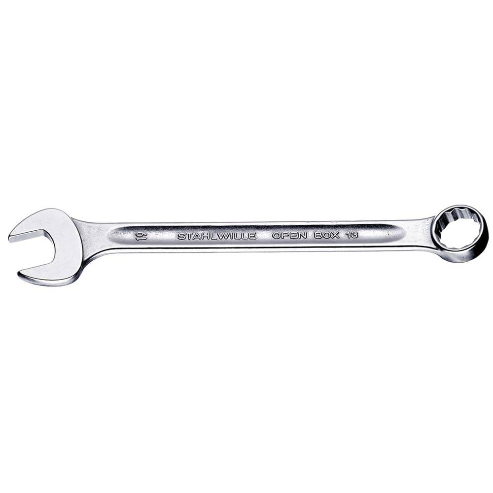 Stahlwille 40085555 Combination Spanners Open-Box No.13, Size 55mm, Metric, with 15 degree Offset Ring End, Chrome Plated Finish, Length 560mm, Made in Germany