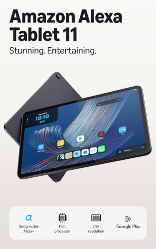 Amazon Alexa Tablet 11 (all-new), 8GB RAM, 64GB, 11″ stunning 2.5K display, All-day battery, With Google Play, Designed for Alexa+, Matcha