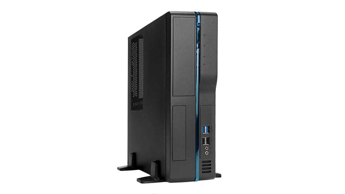 InWin BL631 Slim Micro-ATX Mini-ITX Small Form Factor Desktop PC Case with 450W TFX Power Supply Pre-Installed, 11.5L, USB 3.0 Front Ports, 4 Expansion Slots, Black