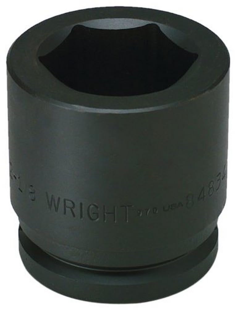 Wright Tool 848-75MM 75MM 1-1/2-Inch Drive 6 point Standard Metric Impact Socket,Black