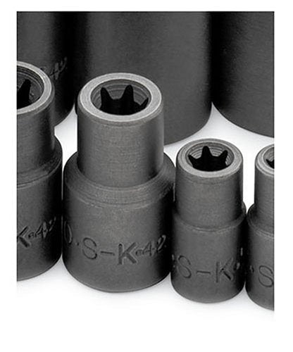 SK Tools USA 1/4" & 3/8" Drive, 13 Piece, Standard Female TORX® Socket Set: E4 - E24 | 19761