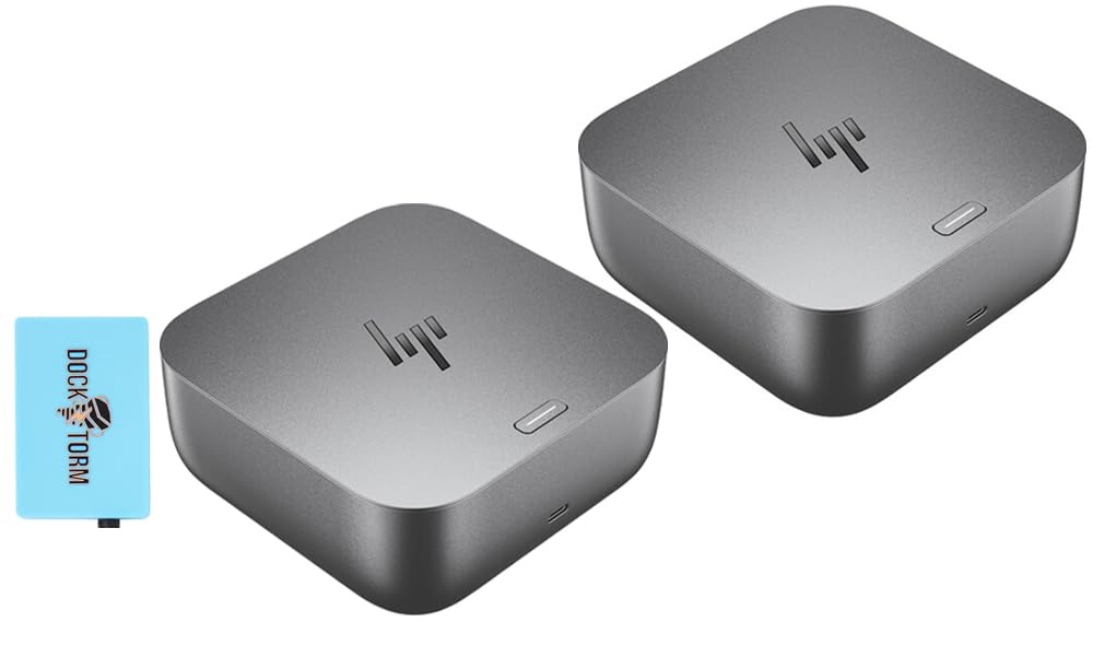 HP 100W Thunderbolt 4 Dock Port Replicator Bundle with DKZ Hub (Universal Thunderbolt/USB-C Docking Station, Single Cable for Charging, Data Transfers to Any Brand Laptop) (10-Pack)