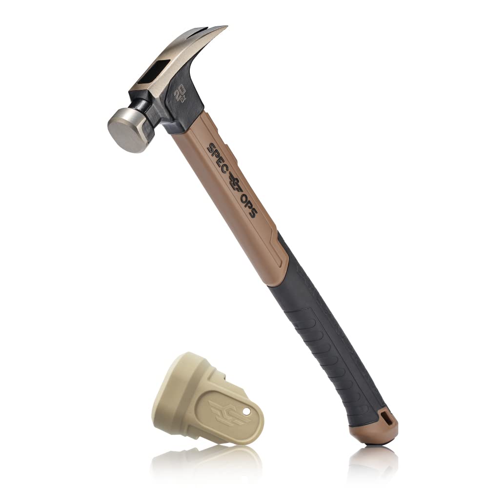 Spec Ops Tools, Fiberglass Hammer, 16 Inch, Soft Mallet Cap, Shock-Absorbing Grip, 3% Donated to Veterans, 20 Oz (Pack of 12)