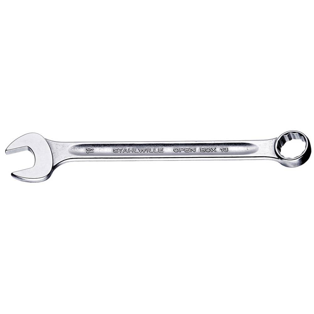 Stahlwille 40085555 Combination Spanners Open-Box No.13, Size 55mm, Metric, with 15 degree Offset Ring End, Chrome Plated Finish, Length 560mm, Made in Germany