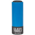 Klein Tools 66033 1/2-Inch Drive SAE Impact Socket Set with 12-Point Deep Sockets, High Visibility, Color Coated, Case Included, 6-Piece