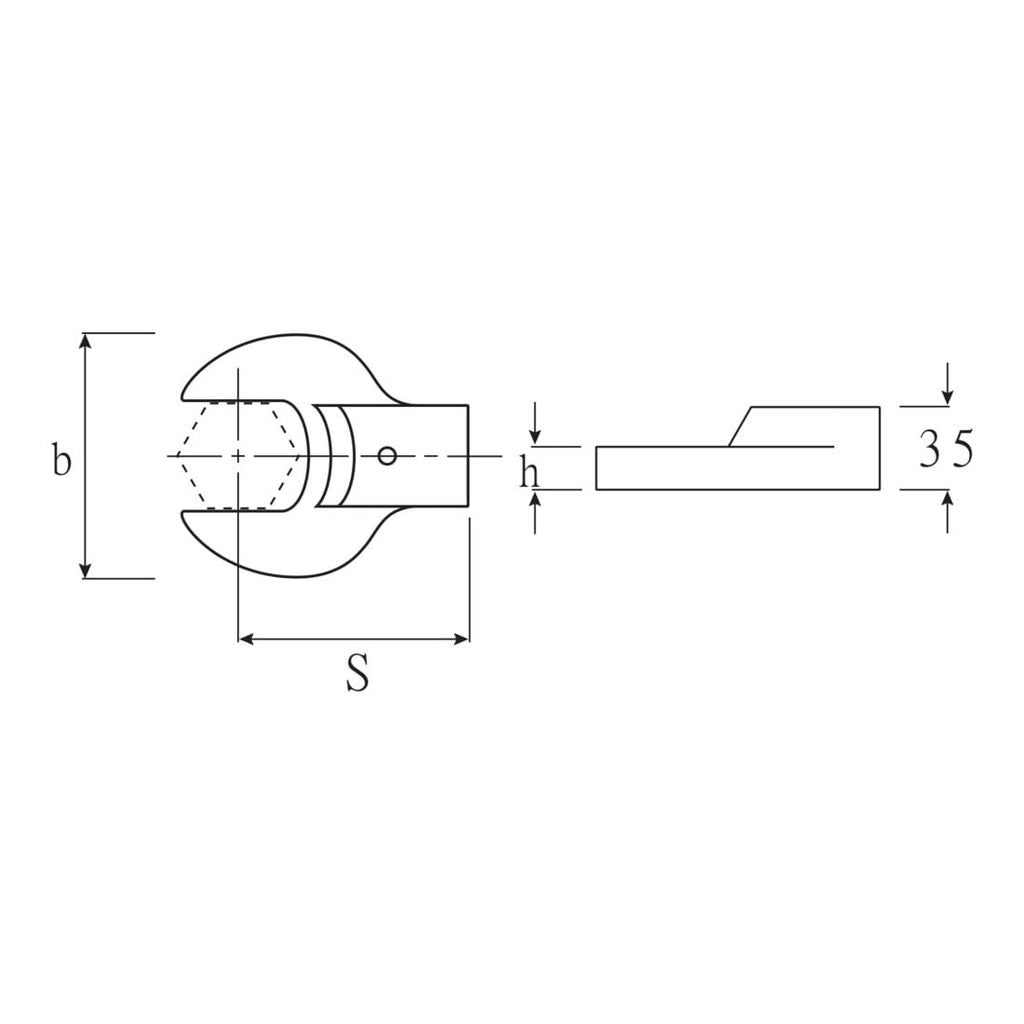 Stahlwille 58218060 60mm Open End Shell Tool for Torque Wrenches, Nickel-Plated, Chrome Finish, Secure Connection, German Craftsmanship