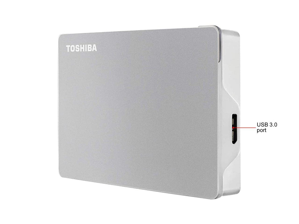 Toshiba Canvio Flex 4TB Portable External Hard Drive USB-C USB 3.0, Silver for PC, Mac, & Tablet - HDTX140XSCCA