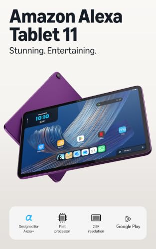 Amazon Alexa Tablet 11 (all-new), 8GB RAM, 64GB, 11″ stunning 2.5K display, All-day battery, With Google Play, Designed for Alexa+, Matcha