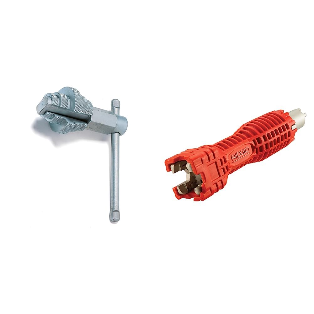 RIDGID 31405 Internal Wrench (Small) and Rectorseal 97258 Tub Drain Tool