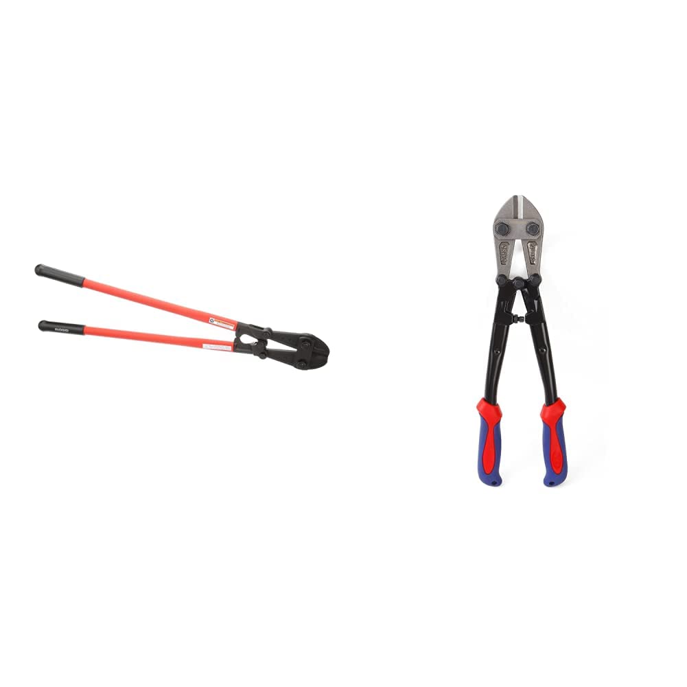 RIDGID 14228 Model S30 Heavy-Duty Bolt Cutter, 31”, Red & WORKPRO W017004A Bolt Cutter, Bi-Material Handle with Soft Rubber Grip, 14", Chrome Molybdenum Steel Blade