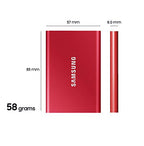 SAMSUNG T7 Portable SSD, 2TB External Solid State Drive, Speeds Up to 1,050MB/s, USB 3.2 Gen 2, Reliable Storage for Gaming, Students, Professionals, MU-PC2T0R/AM, Red