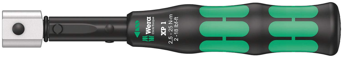 WERA 05075670001 Click-Torque XP 1 pre-Set Adjustable Torque Wrench for Insert Tools, 2.5-25 Nm, 2.5 Nm, 9x12 x 2.5 Nm x 2.5-25 Nm