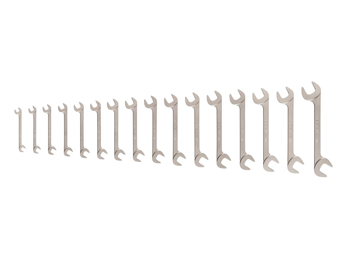 TEKTON Angle Head Open End Wrench Set, 14-Piece | WAE92001