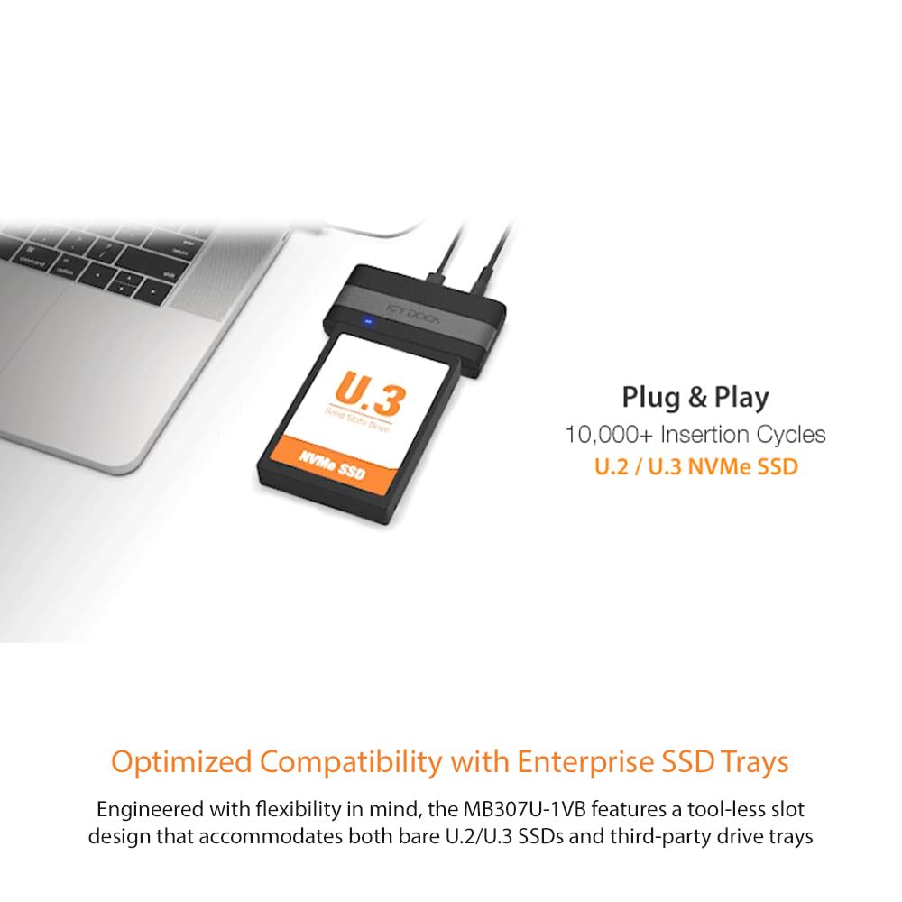 ICY Dock EZ-Adapter Ex MB307U-1VB USB4 to U.2/U.3 NVMe SSD External Adapter