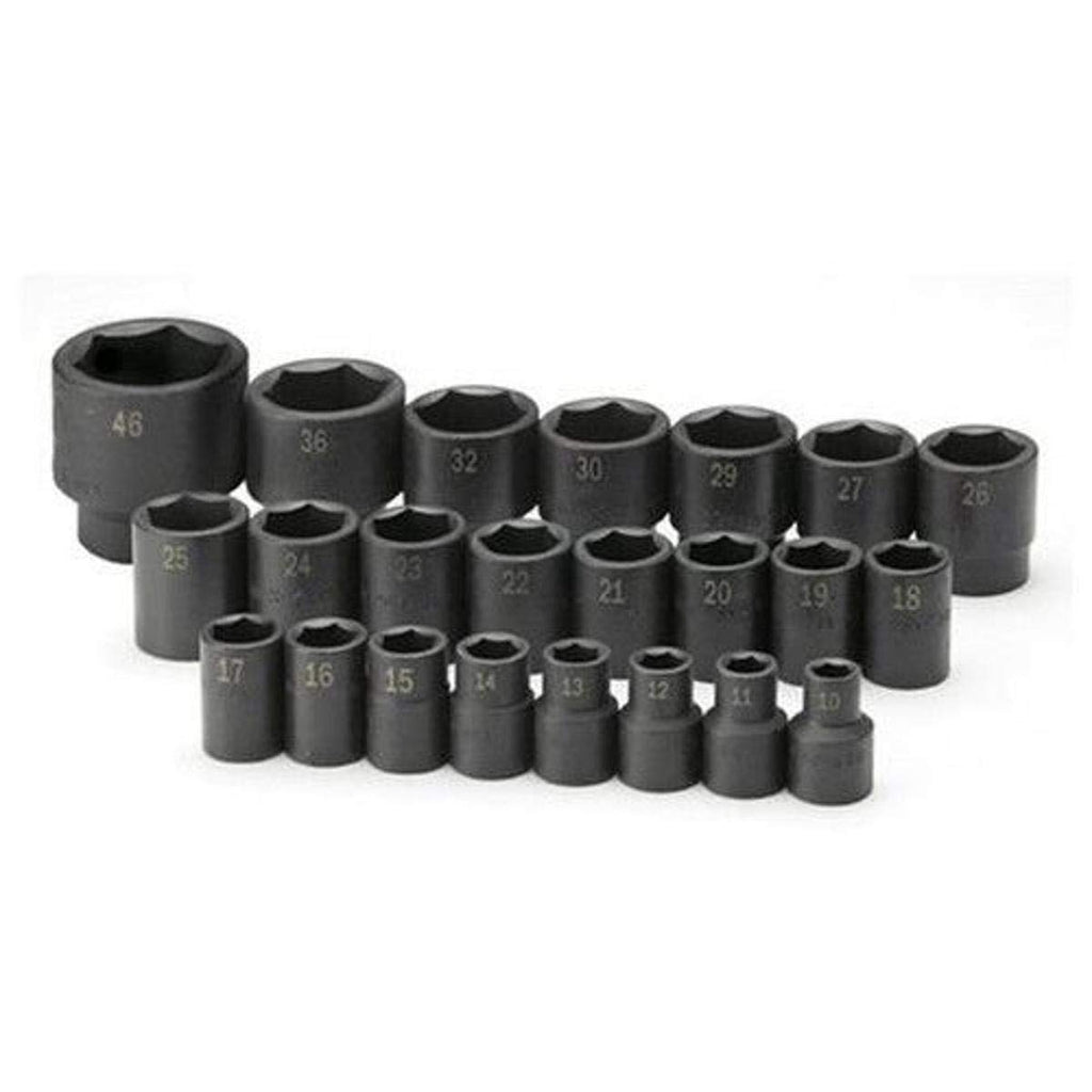 SK Tools USA 1/52" Drive, 23 Piece, 6 Point, Standard Metric Impact Socket Set: 10MM - 46MM | 4038
