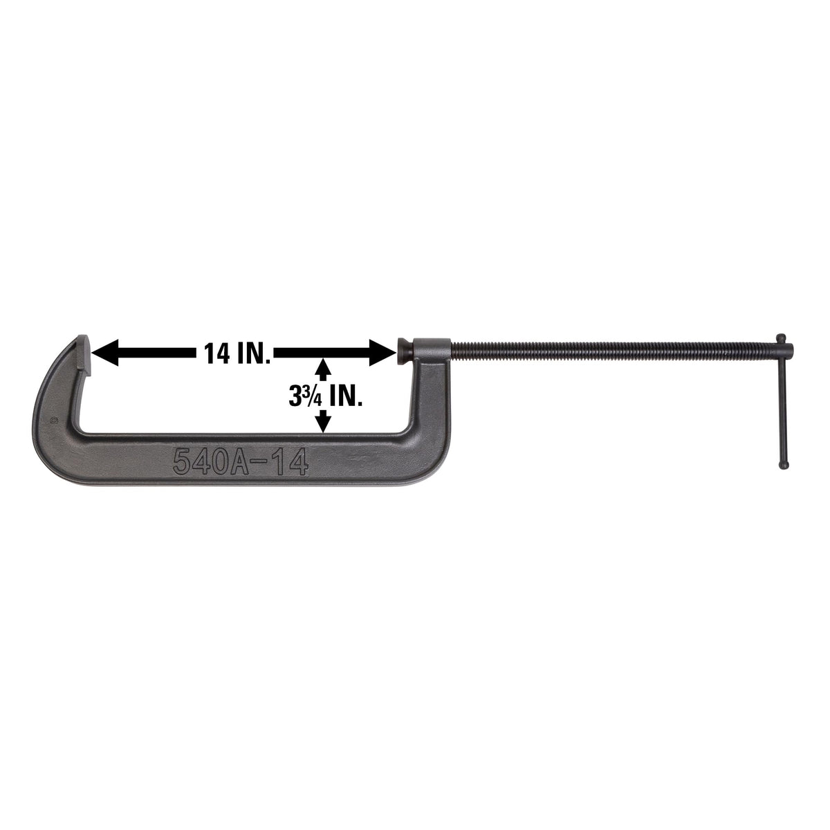 Wilton C-Clamp, 14" Opening, 3-3/4" Throat, 2850 Lbs. Clamping Force (Model 540A-14) (Pack of 2)