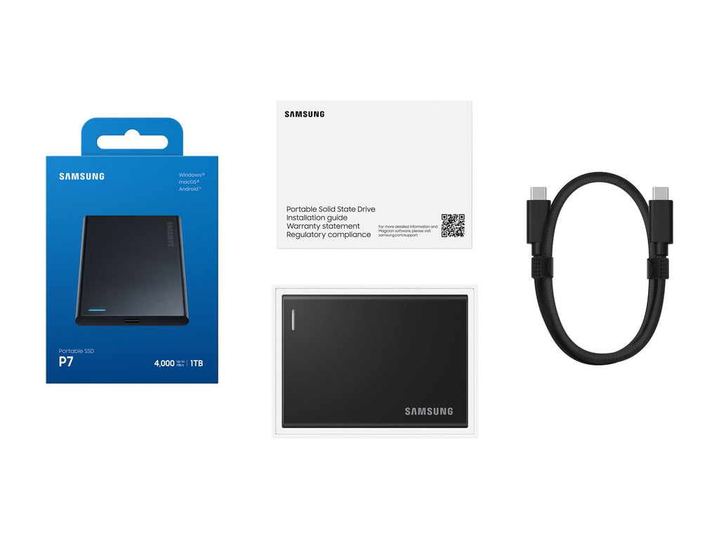 Samsung Portable SSD P7 1TB, Read/Write Speeds up to 4,000/3,700 MB/s