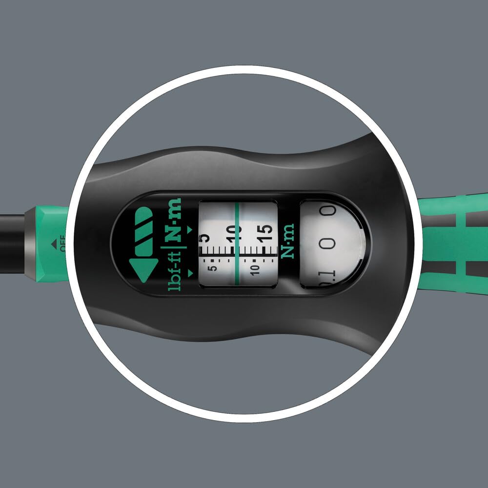 Wera 05075694001 Click-Torque Lock A 6 R/L Torque wrench, adjustable, Torque Lock function, continuous bit mounting (1/4"), 2.5-25 Nm, 1/4" x 2.5-25 Nm
