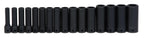 Williams JHWWS-1419RC SUPERTORQUE 19-Piece 1/2-Inch Drive SAE Deep Impact 6 Point Socket Set, Black Industrial Finish, Designed for Maximum Engagement on 6-Point Fasteners