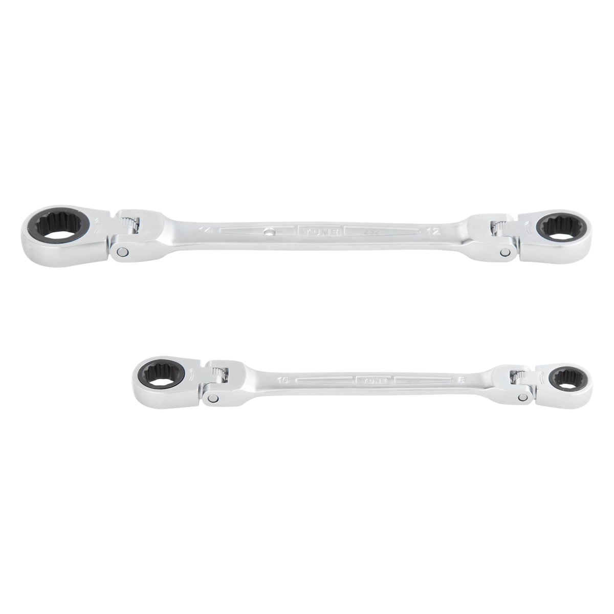 TONE Ratcheting Box End Wrench Flex Head Set, Metric, 5-Piece, RMFW500