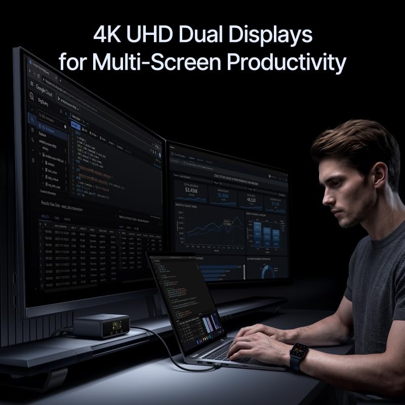 Baseus Spacemate RD1 Mini Docking Station 10-in-1 for Dual Monitor Windows