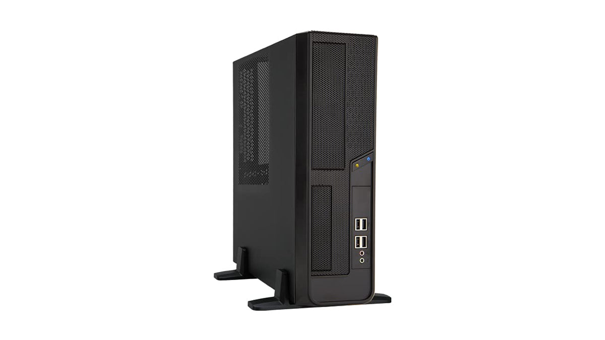 InWin BL631 Slim Micro-ATX Mini-ITX Small Form Factor Desktop PC Case with 450W TFX Power Supply Pre-Installed, 11.5L, USB 3.0 Front Ports, 4 Expansion Slots, Black