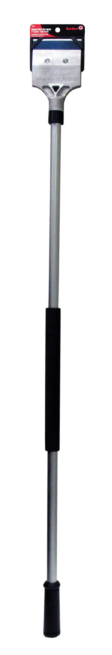 Red Devil 2108 Long Handle Heavy Duty Floor Scraper with 4-Inch Double Edge Steel Blade, Cushioned Grip Handle for Tile, Linoleum, and Carpet Removal, Pack of 4