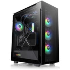 Thermaltake Divider 500 TG Black Color ARGB ATX Mid Tower Tempered Glass Computer Case with 3 120mm 5V ARGB Front Fans + 1 120mm Standard Rear Fan + 2 Symmetrical Triangular Panels CA-1T4-00M1WN-01