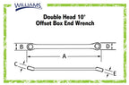 Williams WS-7707 7-Piece Double Head 10-Degree Offset Box End Wrench Set