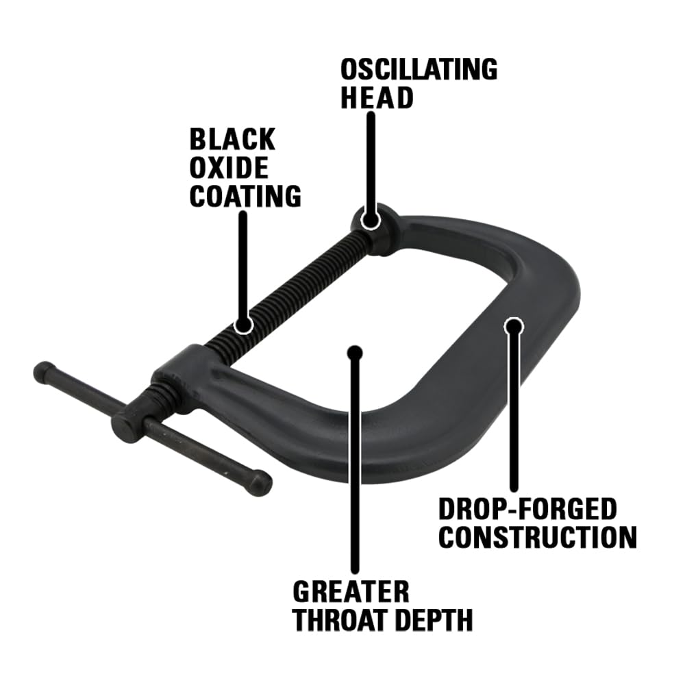 Wilton Columbian C-Clamp, 8" Opening, 4-15/16" Throat, 6900 Lbs. Clamping Force (Model H408) (Pack of 2)