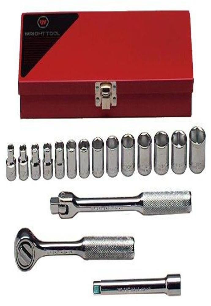 Wright Tool 366 3/8" Drive 6 Point Standard Metric Socket Set (17-Piece)