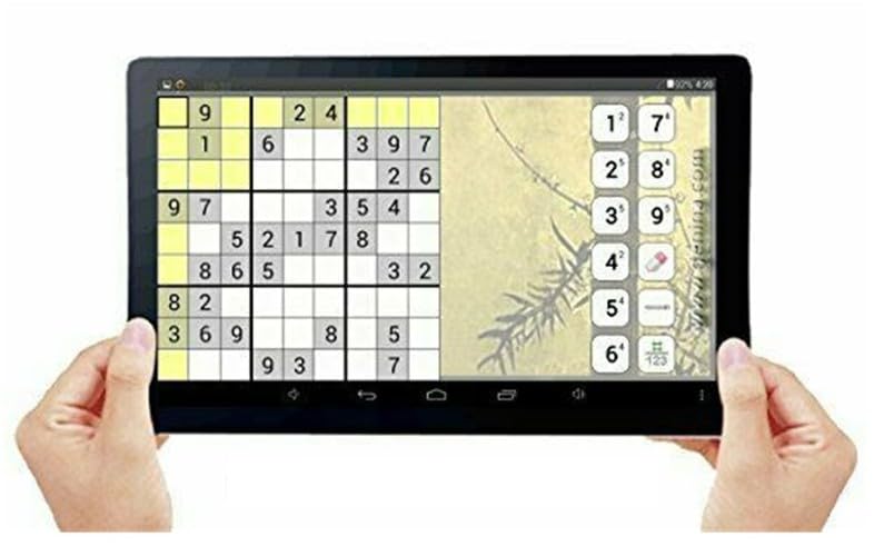 'The Care' Plus A Custom Silicone Cover - Over 100 Offline Games for Senior Citizens On A 10" Tablet with A Protective Non-Slip Cover