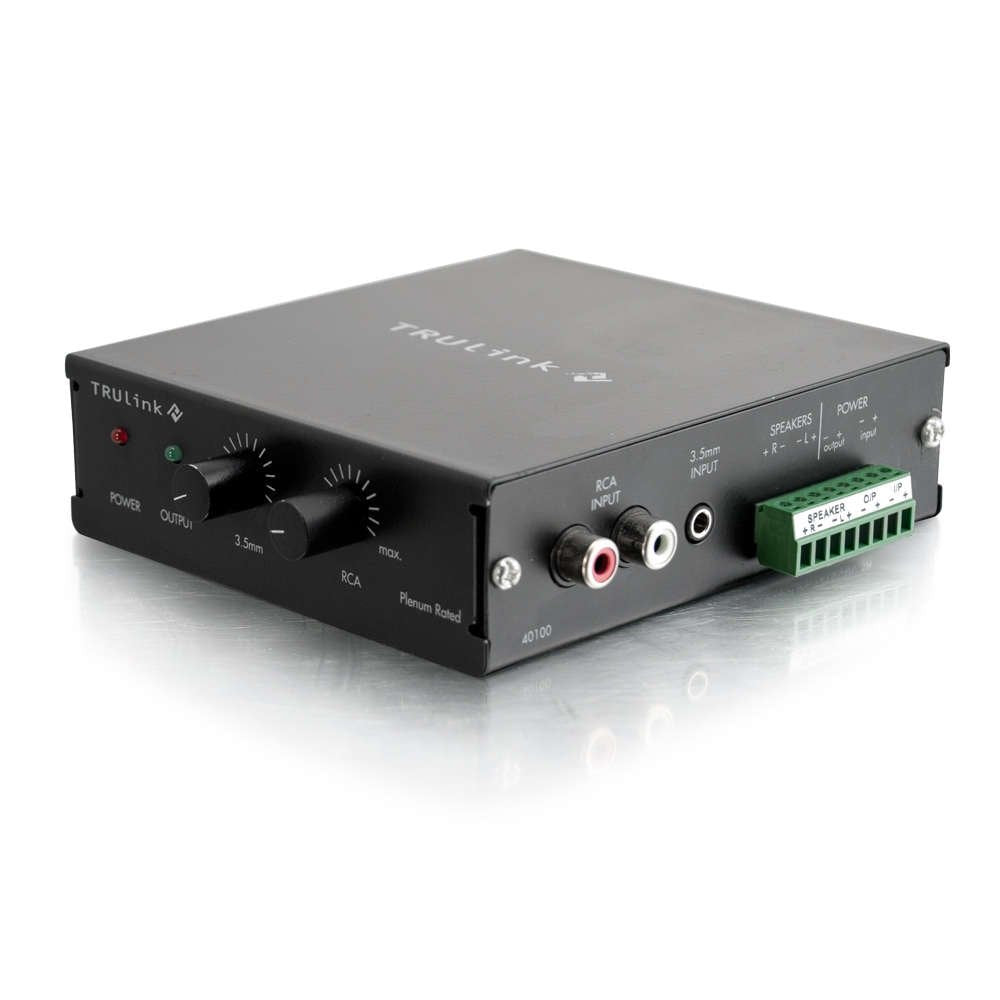 C2G Legrand Audio Amplifier, Black Audio Component Amplifier with External Volume Control, TAA Compliant Amp, Compact Amplifier, 4.65 x 5 x 1.34 Inches, 1 Count, C2G 40914