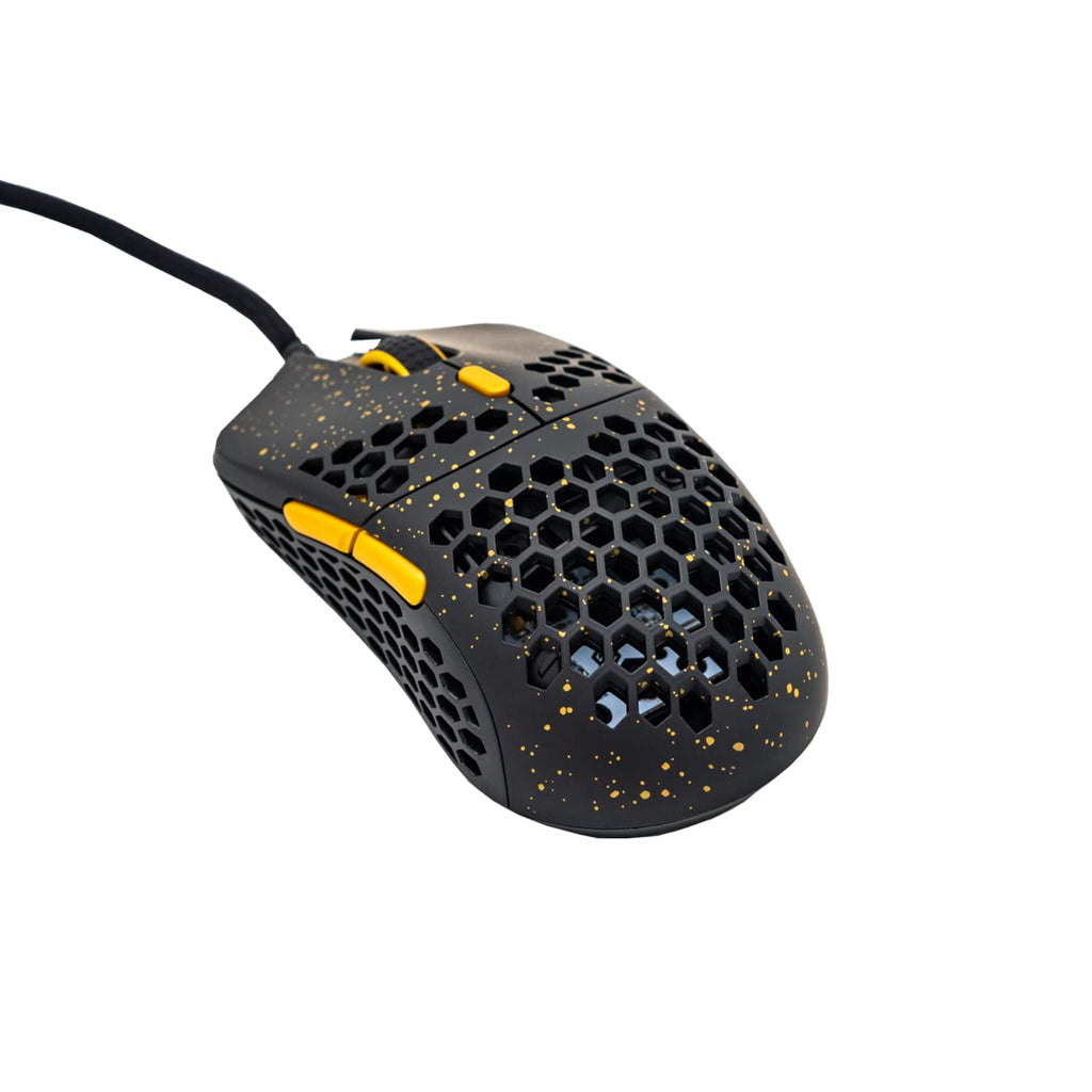 Gwolves Hati HTS Lightweight Honeycomb Wired Gaming Mouse,~48g,3389Sensor,16,000DPI, Low Latency,Anti-Interference,6Programmable Btns,On-Board Memory,PC/Mac and Laptop (Stardust Golden, HTS - Small)