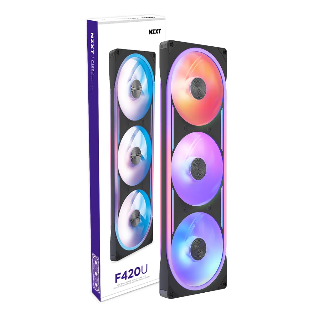 NZXT F420U Ultra - 420mm Single-Frame Multi-Zone RGB Fan - Black