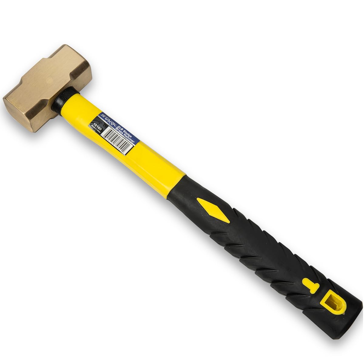 Stark USA 2-Pounds Sledge Hammer 2lbs Brass Head Fiber Glass Brass Sledge Hammer Impact Tool Hammer Comfortable Handle (Pack of 4)