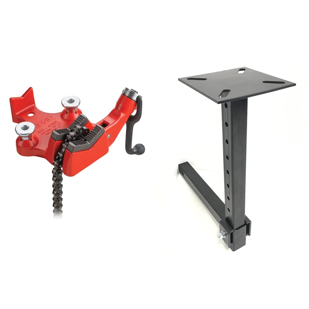 RIDGID 40195 Bench Chain Vise and MaxxHaul 80356 Hitch Mount Vise Plate