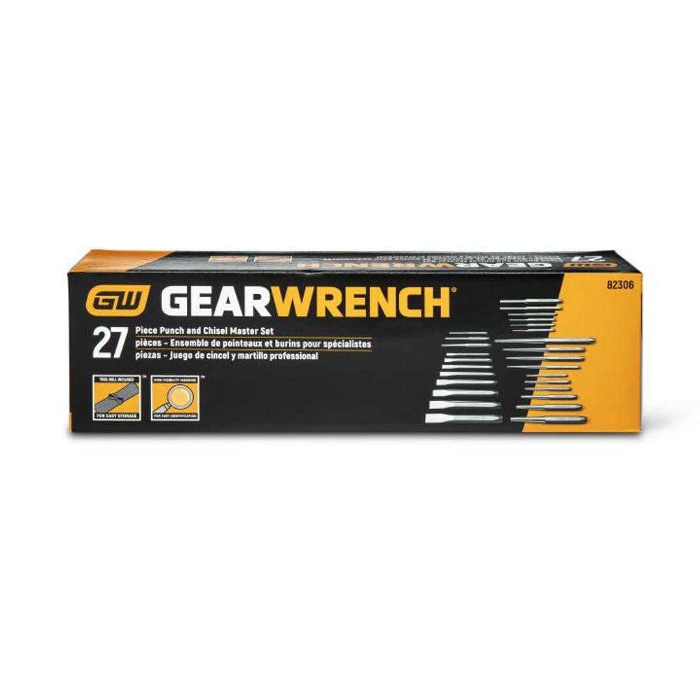 GEARWRENCH 27 Piece Large Chrome Punch & Chisel Set | 82306