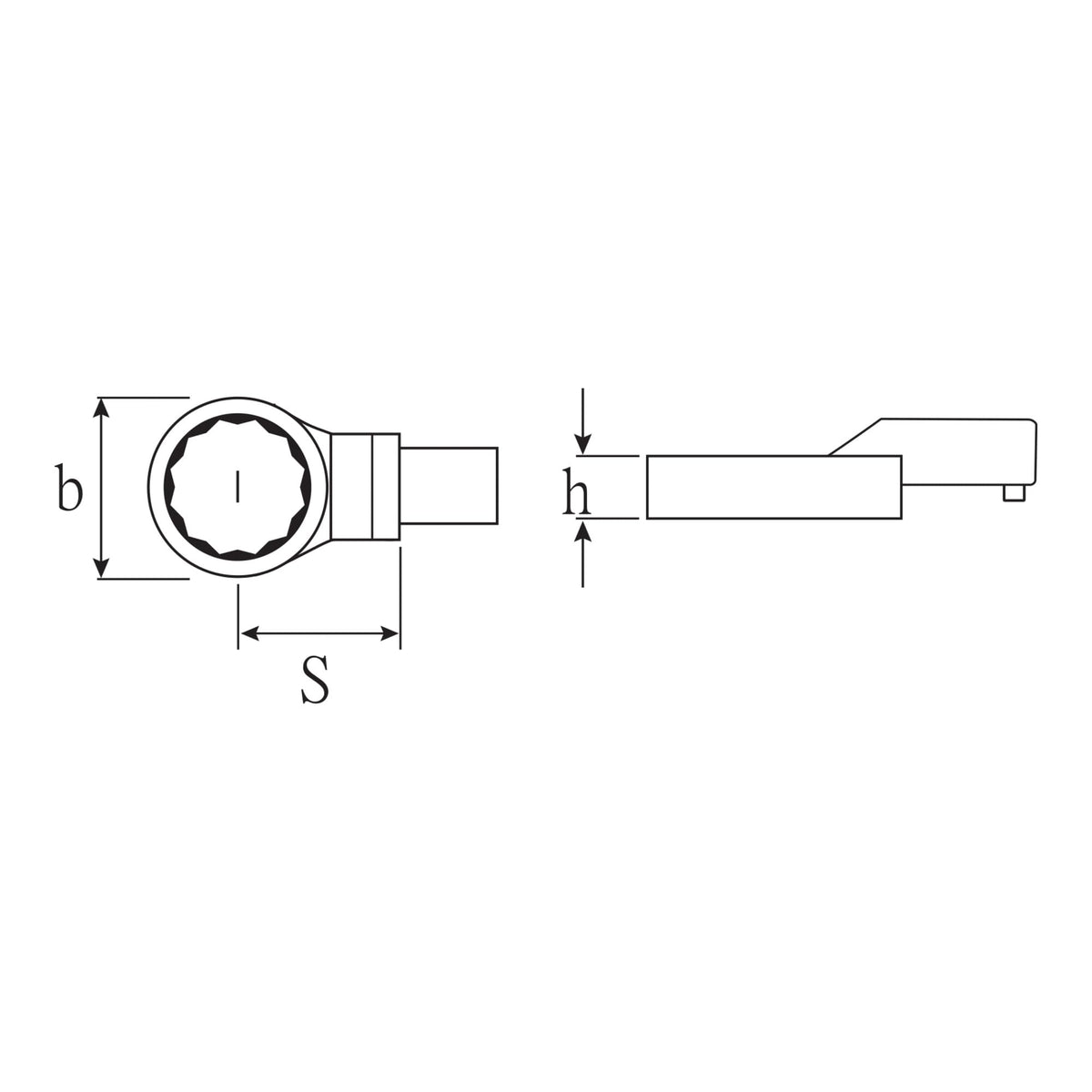 Stahlwille 58221046 46mm Ring Insert Tool for Torque Wrenches, 22mm x 28mm Drive, Chrome-Plated Finish, Bi-Hex Profile, AS-Drive, Secure Fixation - Made in Germany