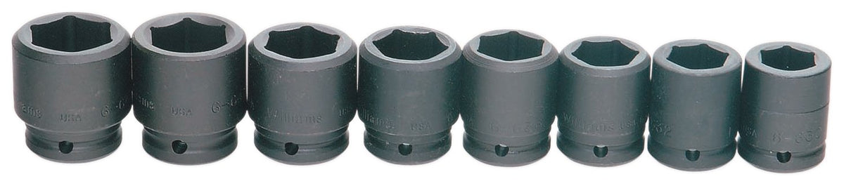 Williams MS-6-8H 8-Piece 3/4-Inch Drive Shallow 6 Point Impact Socket Set