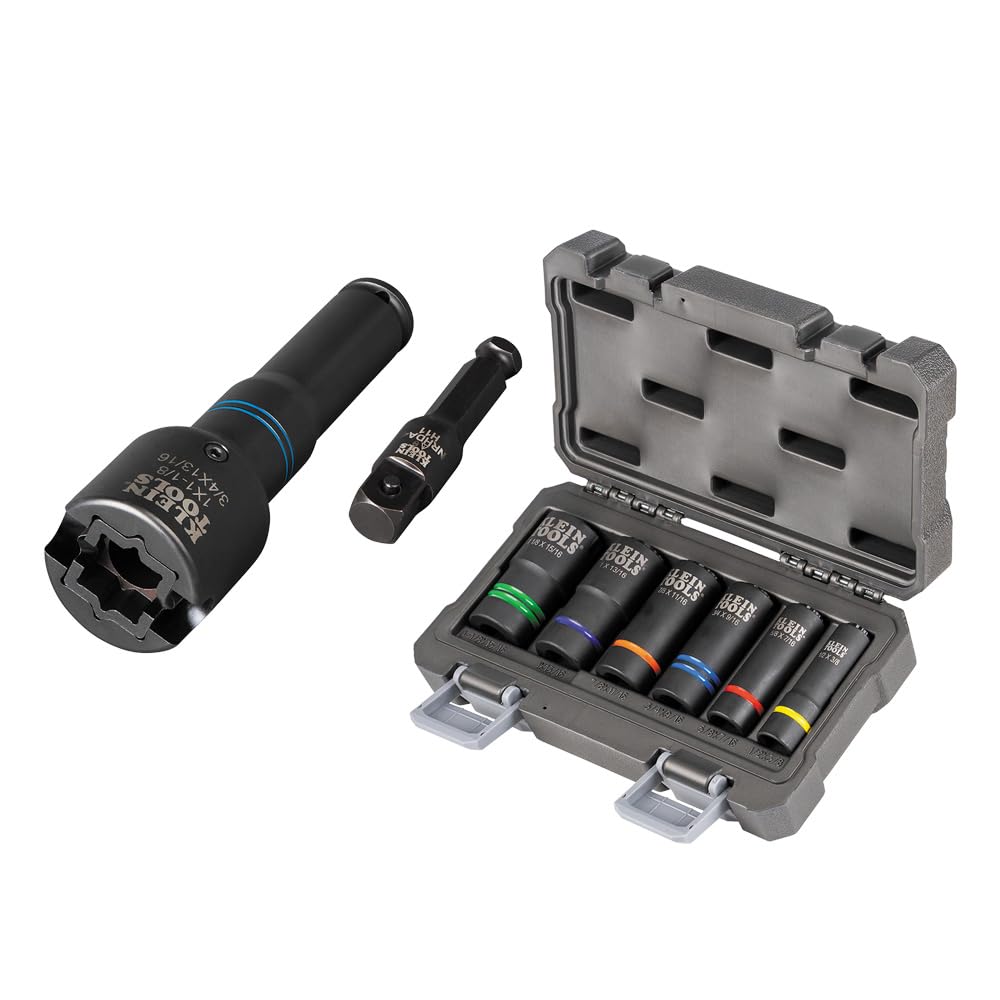 Klein Tools 660KIT2 6-in-1 Impact Socket Set, 8-Piece