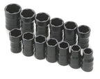 SK Tools USA 3/8" Drive, 13 Piece, Standard TurboSocket® Set: 3/8" - 3/4" & 10MM - 19MM | 803