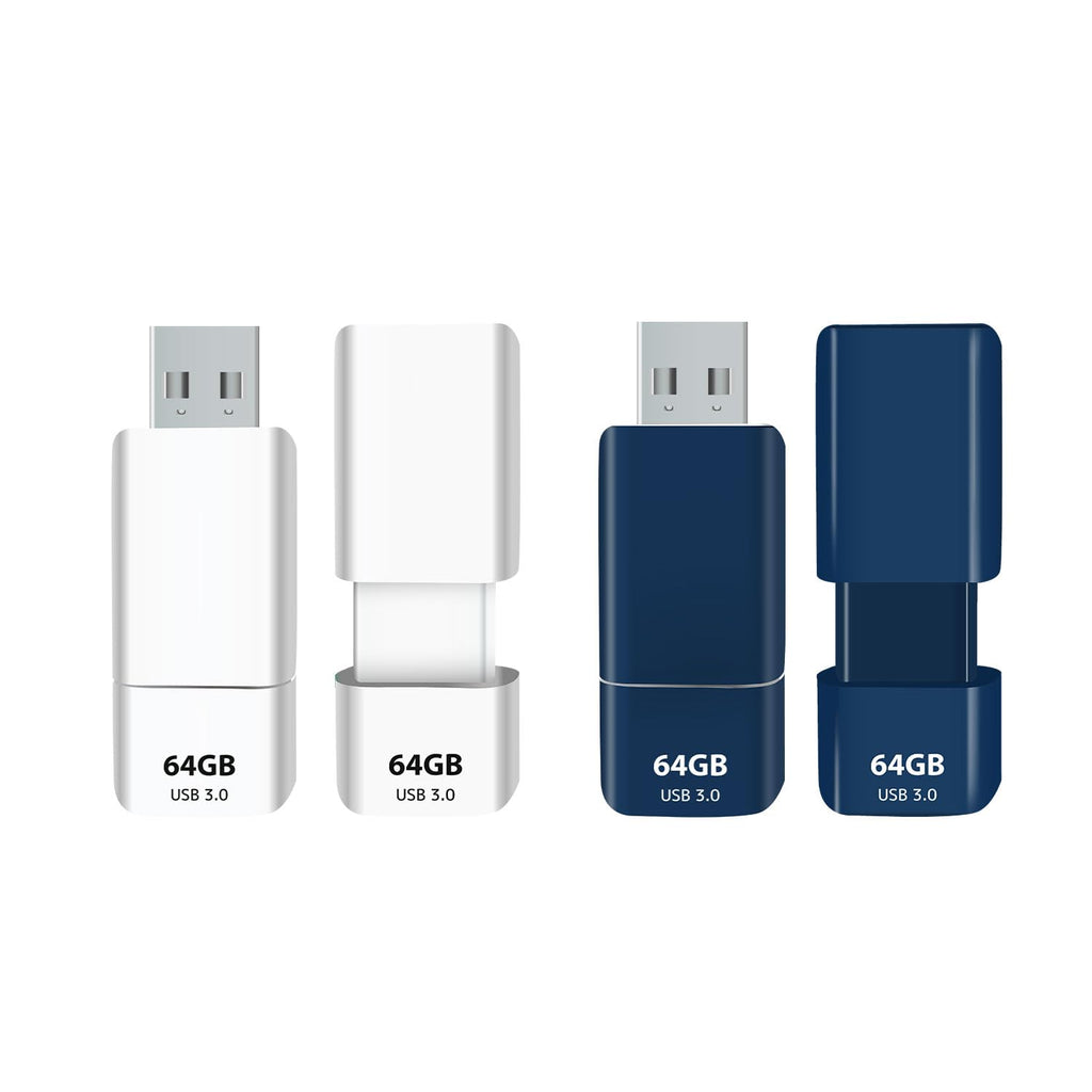 GIGASTONE 64GB Flash Drive (10 Pack) Z60 USB 3.2 Gen 1, 100MB/s Ultra Fast, Retractable Capless Slider Design, Data Storage, Backup for PC/Mac/TV/Car Audio, USB 2.0/3.0/3.1 Compatible